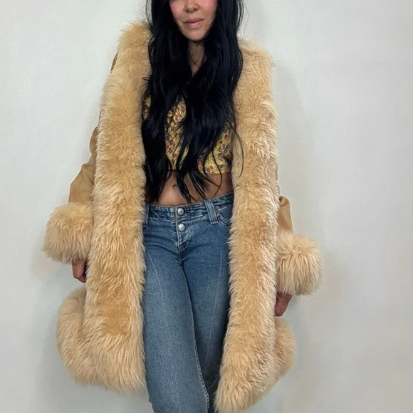 πΈ PENNY LANE COAT FREE PEOPLE VINTAGE ROSE BOWL CIRCA 1970βSπ€π½ - Picture 1 of 14